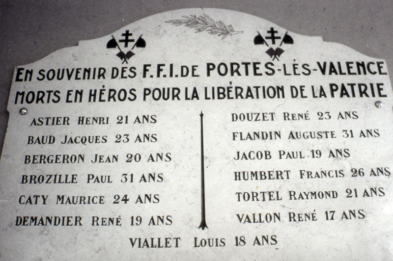 Plaque commémorative de la résistance portoise