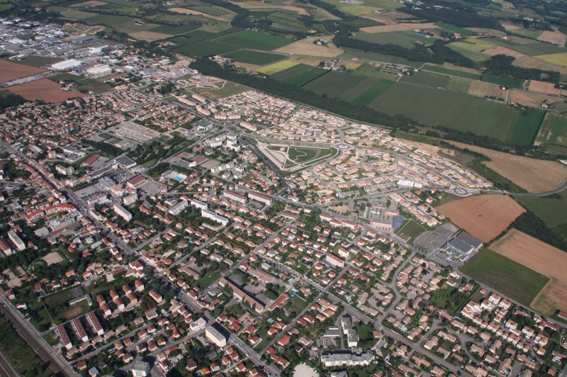 Vue aérienne du centre de la ville