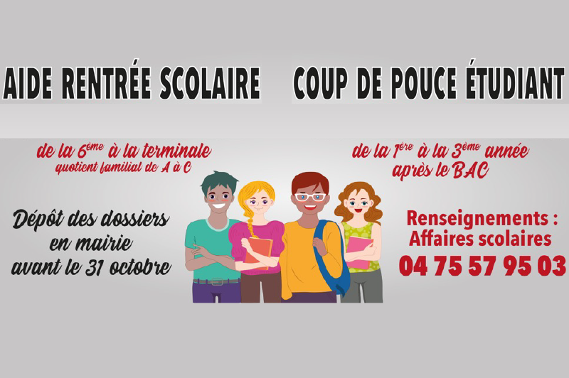 Aide à la rentrée scolaire et coup de pouce étudiant