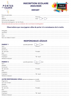 Inscriptions scolaires 2024-2025