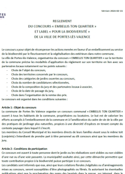 Règlement du concours Embellis ton quartier