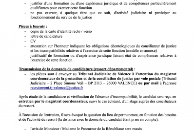 Devenir conciliateur : Circuit candidature