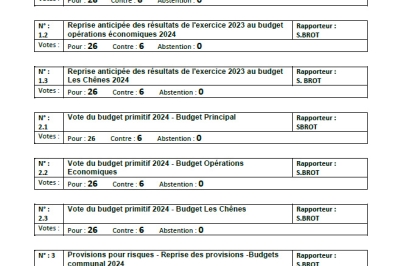 Délibérations du conseil municipal du 12-02-2024