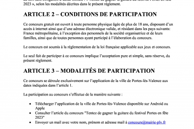 Réglement concours Tentez de gagner une guitare dédicacée !